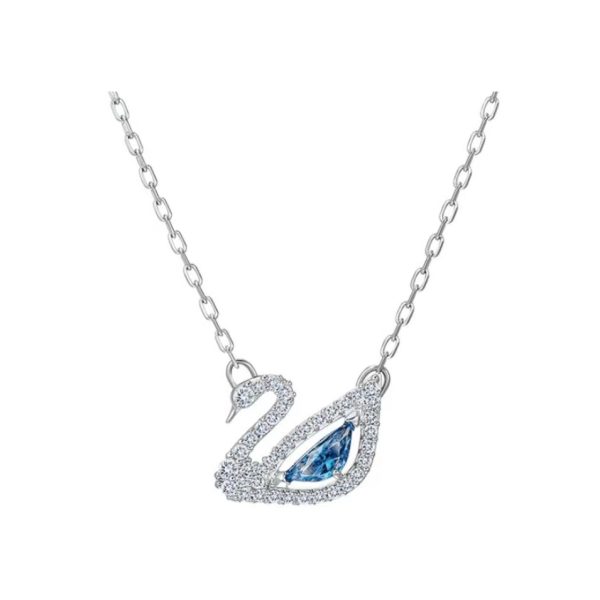 Swarovski/施華洛世奇DAZZLINGSWAN 鏤空水晶鑽白粉藍天鵝鎖骨鏈項鍊5469989：圖片 3