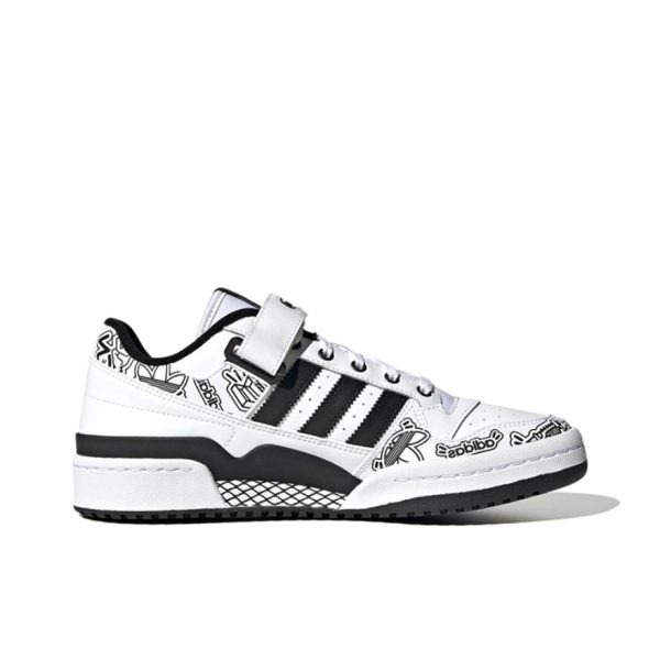 Adidas originals Forum Low 黑白塗鴉男女同款：圖片 4