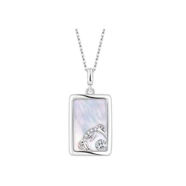 Swarovski 施華洛世奇虎頭方牌項鍊N0899-BH2W1 白金19*13mm