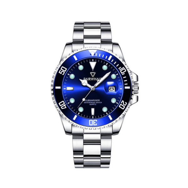 【爆款推薦】Mark Fairwhale/馬克華菲41mm 潛水綠水鬼防水石英男士手錶：圖片 5