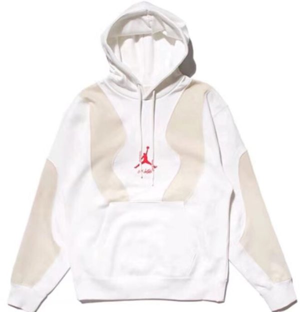 OFF WHITE X Jorden 刺繡運動連帽衛衣白色：圖片 2