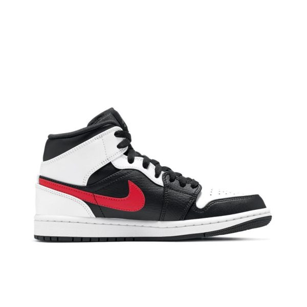Nike Air Jordan 1 Mid 黑白熊貓紅鉤：圖片 5