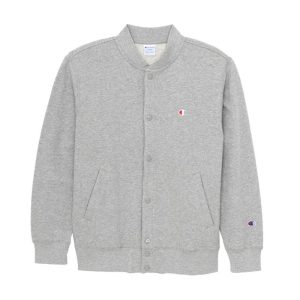 Champion 彩色雙標紐扣棒球外套灰
