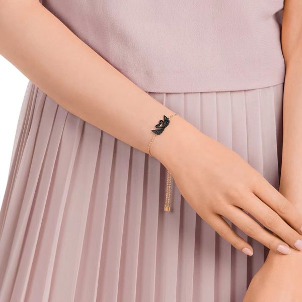Swarovski/施华洛世奇  双黑天鹅手链 B58-5344132 玫瑰金：圖片 2