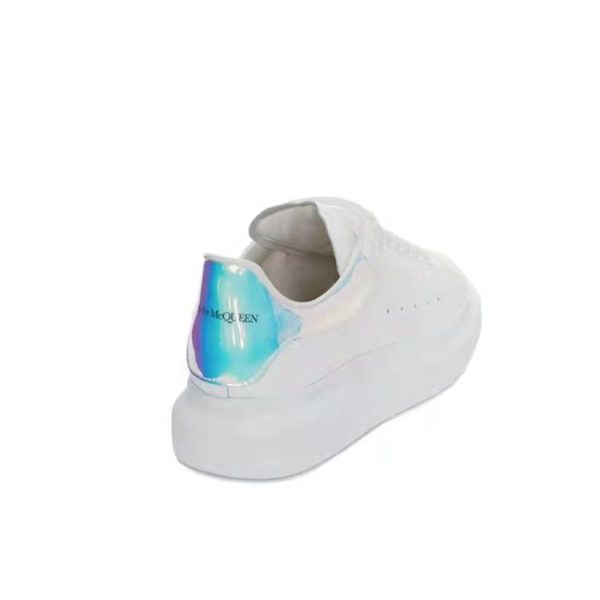 Alexander McQueen 厚底牛皮板鞋534278WHGP5 白/紫粉：圖片 3