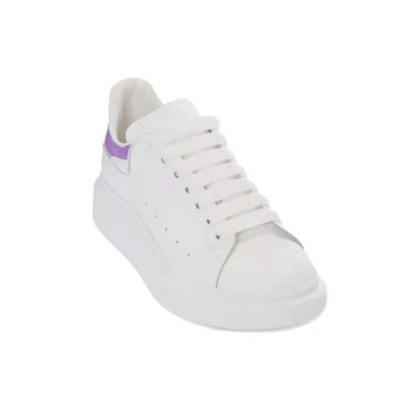 Alexander McQueen 厚底牛皮板鞋534278WHGP5 白/紫粉：圖片 2