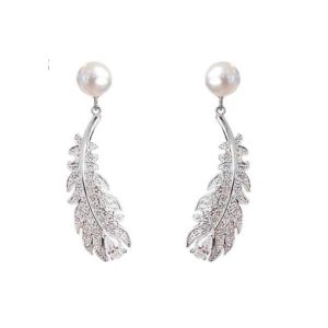 Swarovski/施华洛世奇  2020羽毛穿孔耳环 5496052  银色5497872