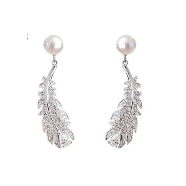 Swarovski/施华洛世奇  2020羽毛穿孔耳环 5496052  银色5497872
