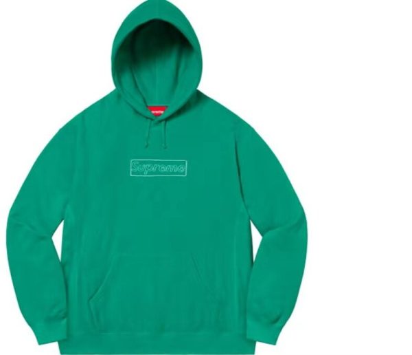 Supreme SS21 WEEK 1 X KAWS 粉筆BOX logo 印花連帽衛衣綠色：圖片 2