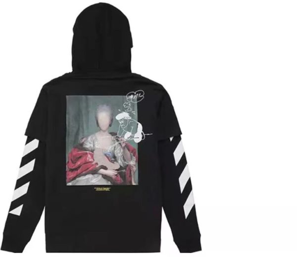 OFF WHITE 背面照片印花衛衣黑色：圖片 4