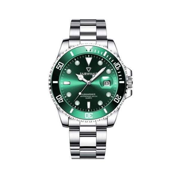 【爆款推薦】Mark Fairwhale/馬克華菲41mm 潛水綠水鬼防水石英男士手錶