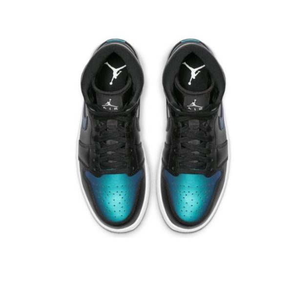 Air Jordan 1 Mid Metallic Turquoise' 中幫/綠松石黑：圖片 4