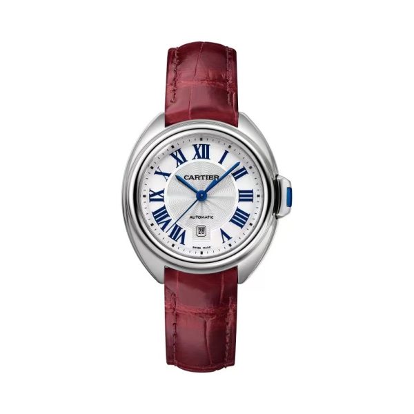 Cartier/卡地亞Clé鑰匙系列精鋼鱷魚皮錶帶男女同款手錶：圖片 2