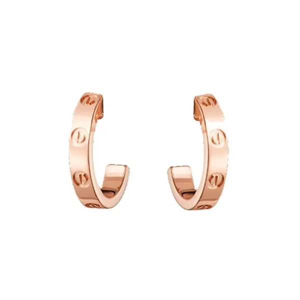 Cartier/卡地亞玫瑰金耳環B8029000