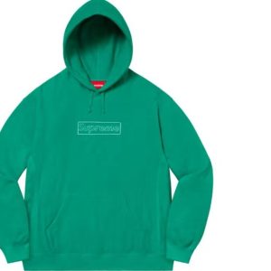 Supreme SS21 WEEK 1 X KAWS 粉筆BOX logo 印花連帽衛衣綠色