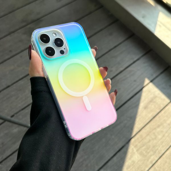 彩鍍漸層蘋果16手機殼11透明閃粉適用iphone15磁吸殼防刮：圖片 8