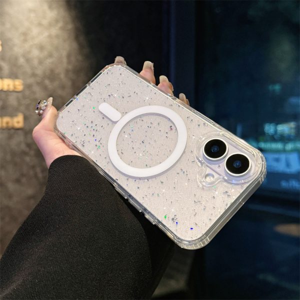 星空閃粉適用iPhone16手機殼蘋果15Pro透明磁吸殼16e套新款：圖片 2