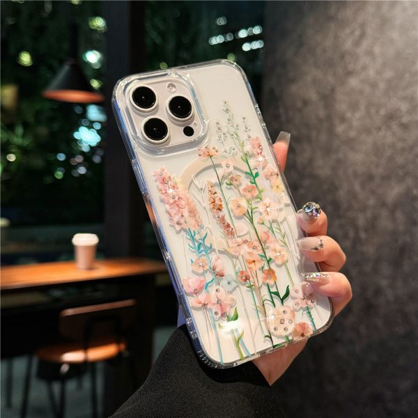 適用iphone16磁吸手機殼炫彩鐳射鬱金香蘋果15promax透明殼14pro：圖片 10