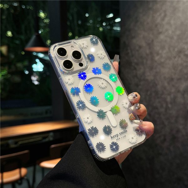 適用iphone16磁吸手機殼炫彩鐳射鬱金香蘋果15promax透明殼14pro：圖片 8