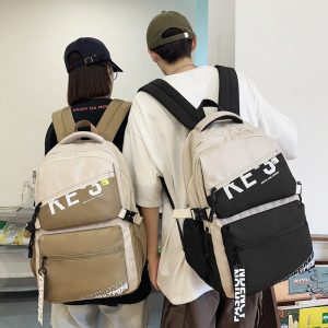 時尚書包女大學生高中生新進學生百搭簡約雙肩大容量減負男背包