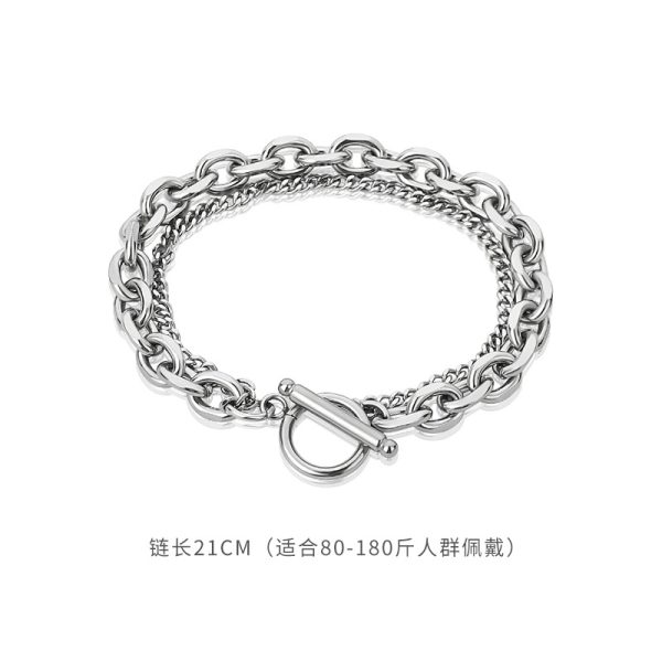 手鍊男潮ins小眾設計男冷淡風男生裝飾配件簡約鈦鋼男手飾女：圖片 8