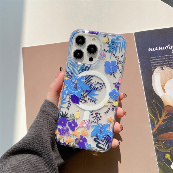 適用iPhone16磁吸殼蘋果15promax高透ins風SE4雙層印花手機殼14：圖片 8