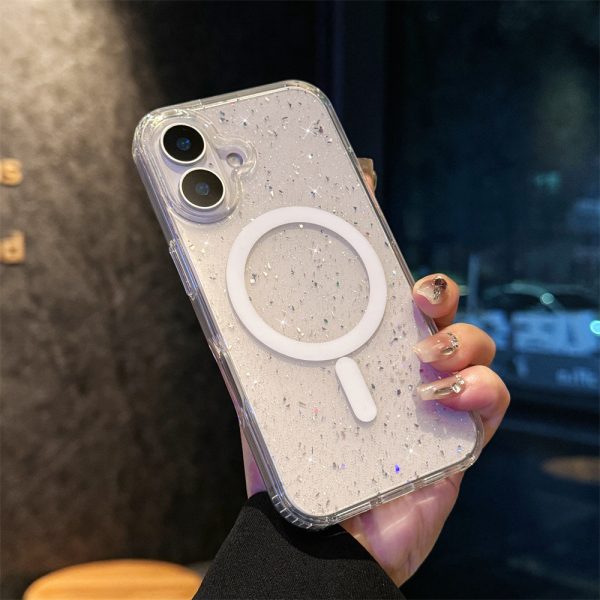 星空閃粉適用iPhone16手機殼蘋果15Pro透明磁吸殼16e套新款：圖片 4