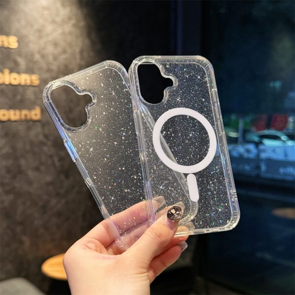 星空閃粉適用iPhone16手機殼蘋果15Pro透明磁吸殼16e套新款：圖片 5