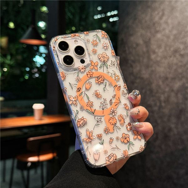 適用iphone16磁吸手機殼炫彩鐳射鬱金香蘋果15promax透明殼14pro：圖片 11