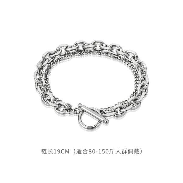 手鍊男潮ins小眾設計男冷淡風男生裝飾配件簡約鈦鋼男手飾女：圖片 11