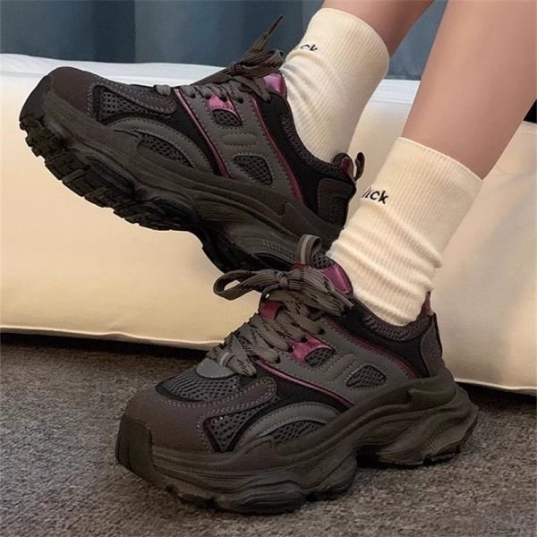 顯腳小老爹鞋子女2025春秋季新款爆款厚底百搭輕便小眾休閒運動鞋：圖片 3