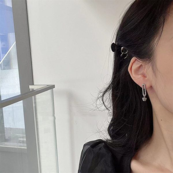皇冠耳環ins韓系高級設計感小眾耳環925純銀復古做舊長款流蘇耳飾：圖片 2