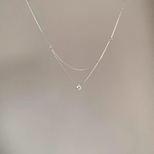 韓國超閃深色項鍊女時尚ins風格簡約小眾設計感氣質百搭鎖骨鏈