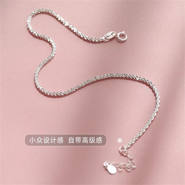 925銀滿天星波光煥足鍊女新款簡約腳鍊高級感小眾腳踝鏈：圖片 2