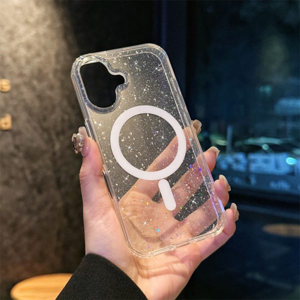 星空閃粉適用iPhone16手機殼蘋果15Pro透明磁吸殼16e套新款：圖片 6