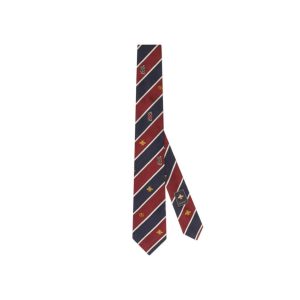 Gucci/古馳蜜蜂圖案真絲領帶545077 4E002 紅色/藍色6168