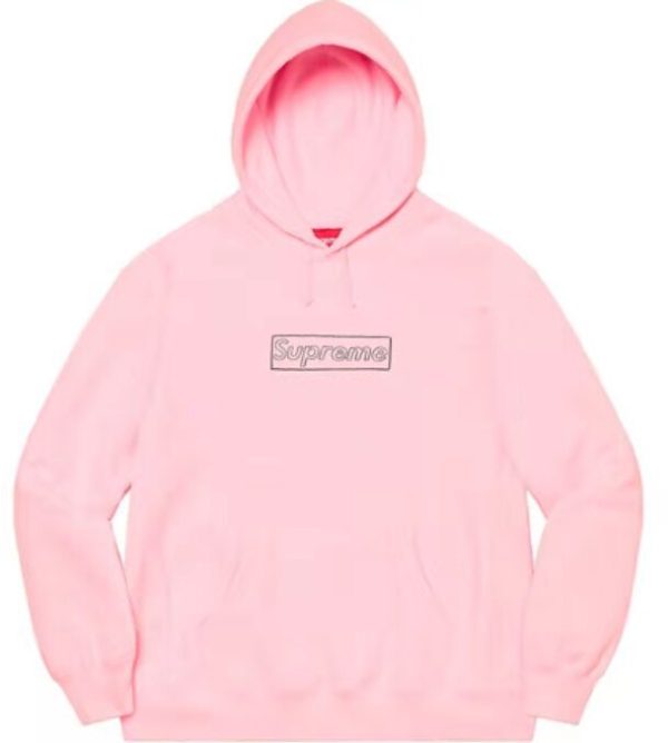 Supreme SS21 WEEK 1 X KAWS 粉筆BOX logo 印花連帽衛衣粉色：圖片 3