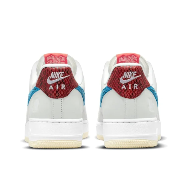 Nike Air Force 1 5 On It 低筒/Undefeated聯名/灰藍紅/蛇紋：圖片 3