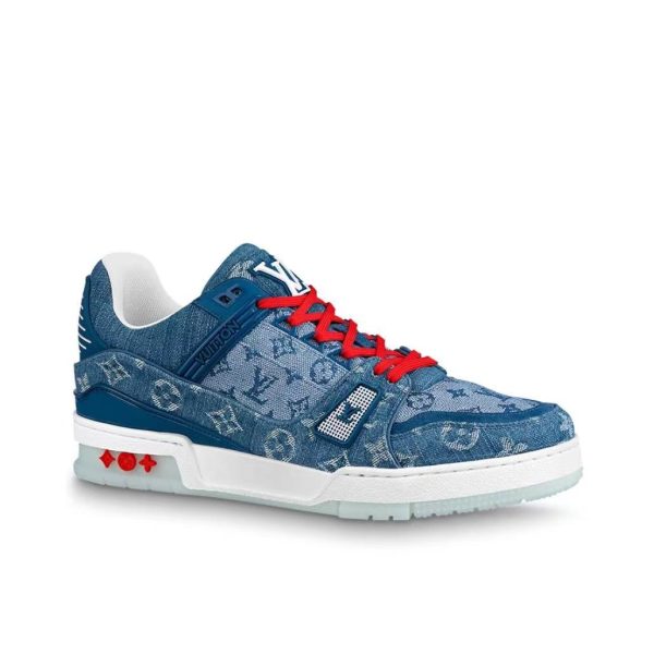 Louis Vuitton Trainer 藍色/白色/紅色：圖片 4