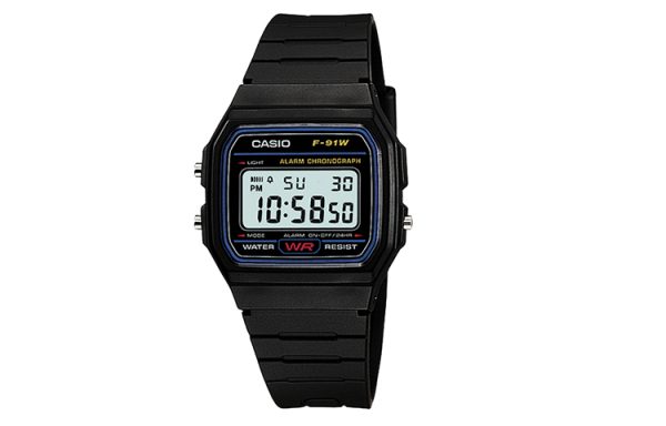 CASIO 卡西歐復古防水經典小方塊學生男女小黑塊日韓錶男錶男女通用F-91W-1