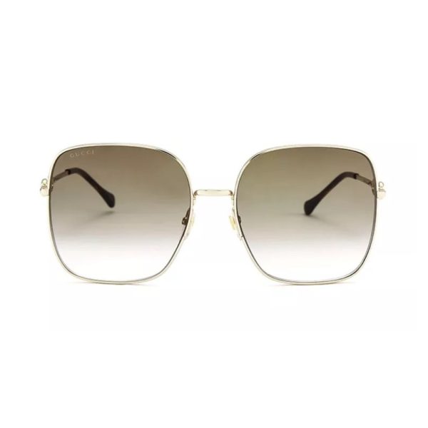 【倪妮同款】Gucci/古馳馬銜扣復古方框時尚太陽眼鏡GG0879S：圖片 6