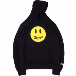 Drew House 笑臉印花連帽套頭長袖衛衣男女同款黑色送禮推薦送男友