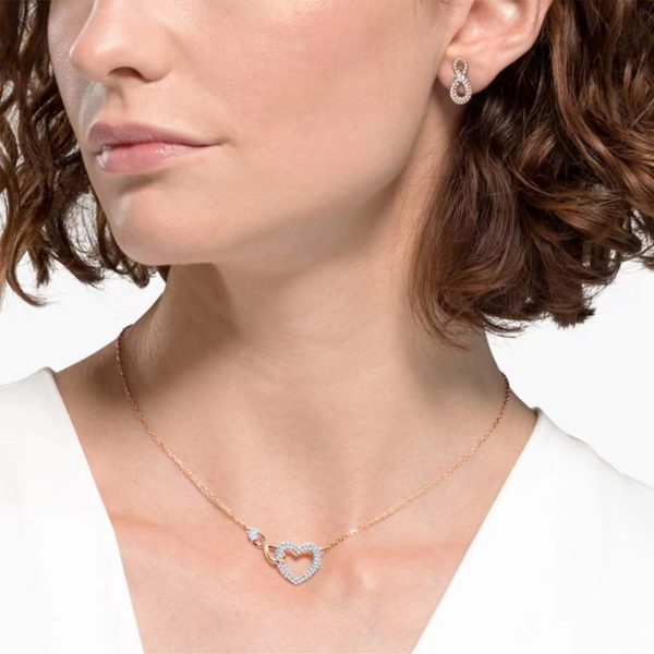 【唐嫣同款系列】Swarovski/施華洛世奇INFINITY 永恆愛意項鍊5518865 白金/玫瑰金色：圖片 2