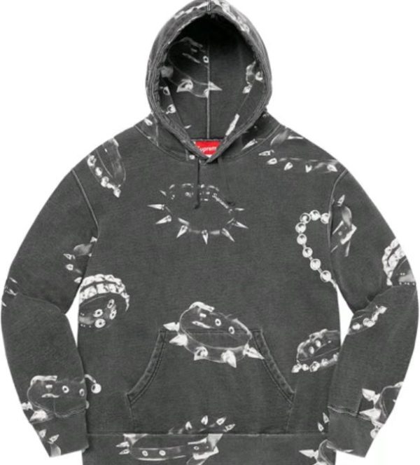 Supreme FW20 Week12 Studded Collars 項圈手銬圖案印花衛衣黑色：圖片 2
