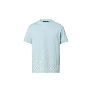 LOUIS VUITTON SS23 Logo印花漸變圓領短袖T卹男款薄荷綠