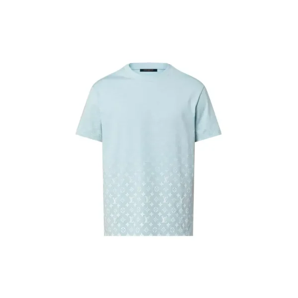 LOUIS VUITTON SS23 Logo印花漸變圓領短袖T卹男款薄荷綠