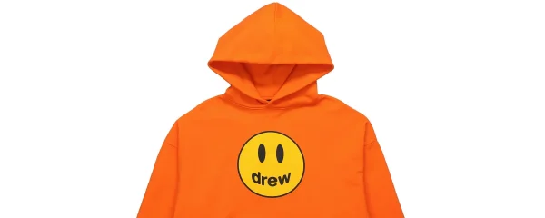 Drew House 笑臉連帽加絨衛衣冬季男女同款橘色送禮推薦送男友