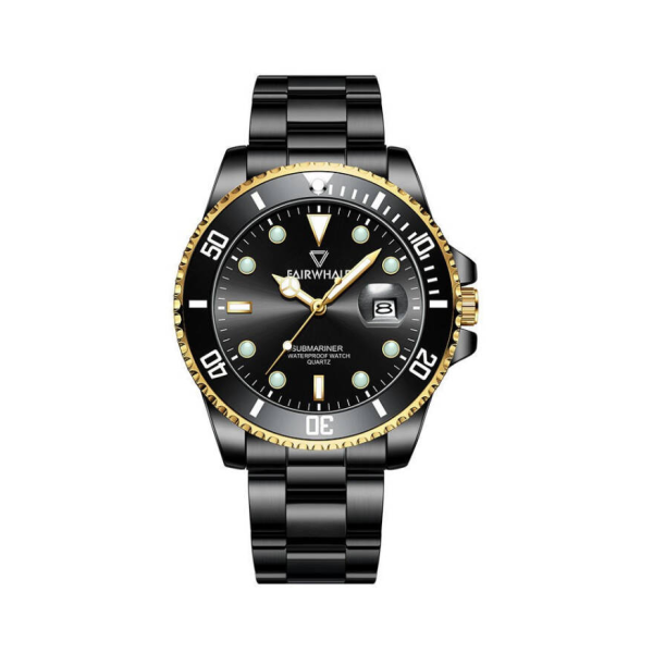 【爆款推薦】Mark Fairwhale/馬克華菲41mm 潛水綠水鬼防水石英男士手錶：圖片 4