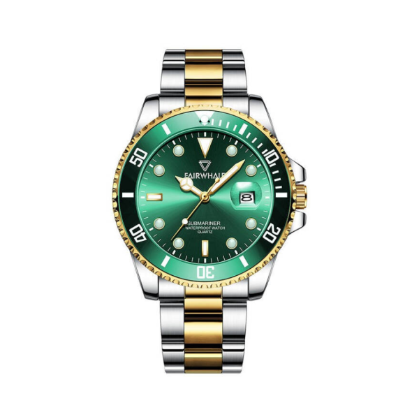 【爆款推薦】Mark Fairwhale/馬克華菲41mm 潛水綠水鬼防水石英男士手錶：圖片 3