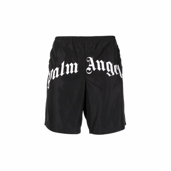 PALM ANGELS 字母Logo 印花口袋寬鬆五分短褲男款黑色